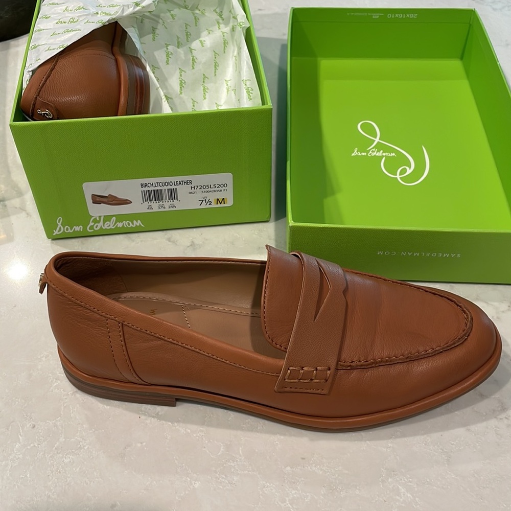 NIB- Sam Edelman Birch Leather Penny Loafer